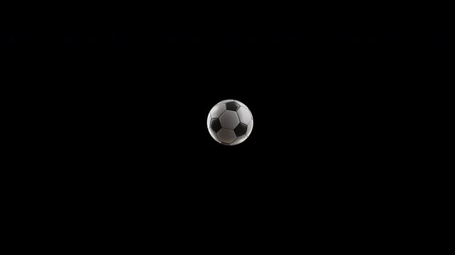 Professional set of six animated football transitions featuring realistic soccer balls and transparent alpha matte. Created for sports broadcasts, football promotions, championship videos, tournament 