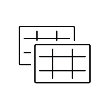A vector icon representing duplicate data entries in systems, created in line style with editable stroke