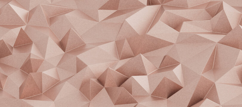 Abstract geometric low poly rose gold texture background, modern design, background pattern
