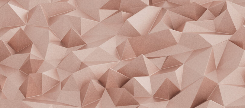 Seamless geometric low poly rose gold pattern for modern design backgrounds