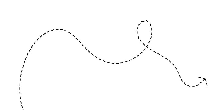 A delicate dashed line illustration on a white background, suggesting a gentle path or trajectory