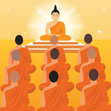 Thailand Buddhist Lent flat design illustration