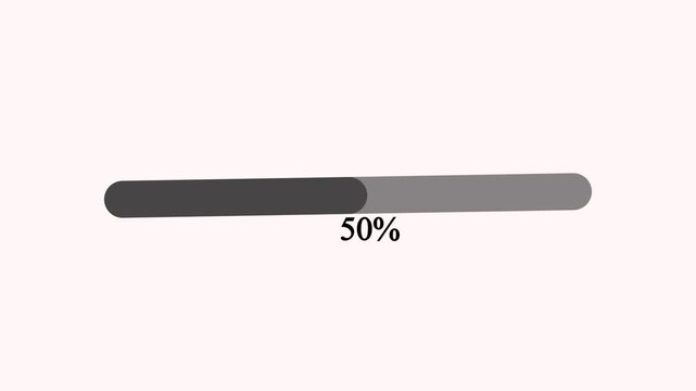 Horizontal rounded linear progress bar capsule style loading indicator with percentage 5 to 95 percent counting scale vector infographic element for digital software download upload status.