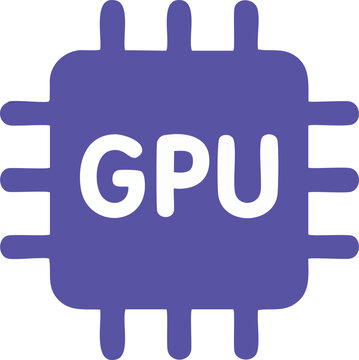 Gpu Icon Design for Computing and Digital Graphics Card