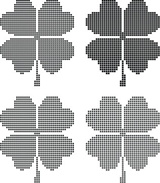 Four leaf clover heart star square dot patterns.