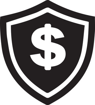 Modern dollar sign inside a shield icon design Vector