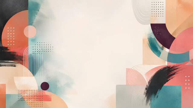 Postmodern anti-design collage with halftone textures and copy space
