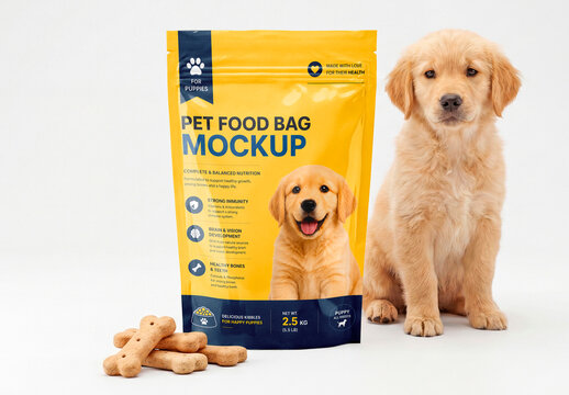 Dog Treat Pouch Mockup with Puppy
