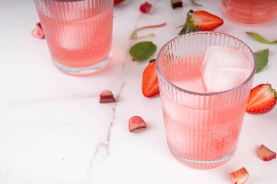 Strawberry Rhubarb lemonade, mojito or iced juice