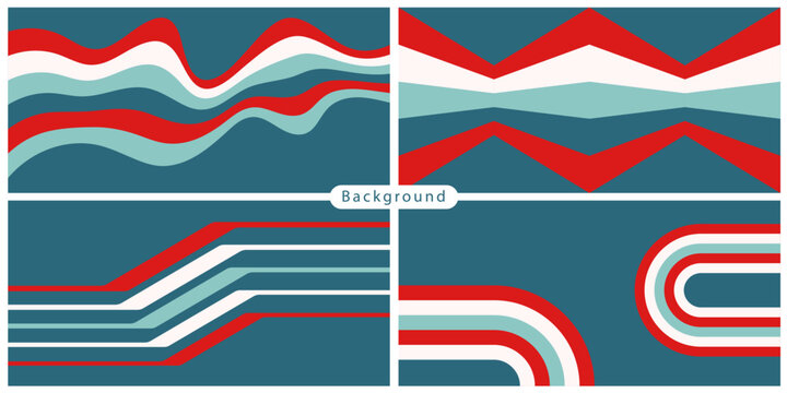 Abstract background collection featuring wavy and zigzag lines banner poster cover and other templage