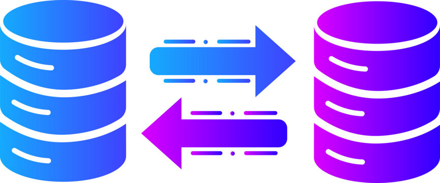 Database Migration and Data Exchange Icon. 