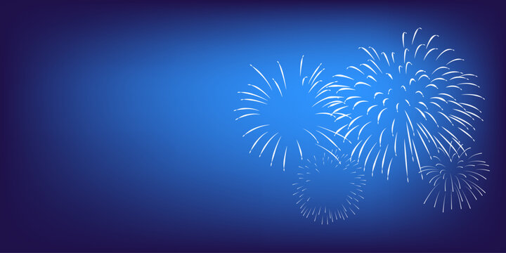 White Firework Vector with blue background