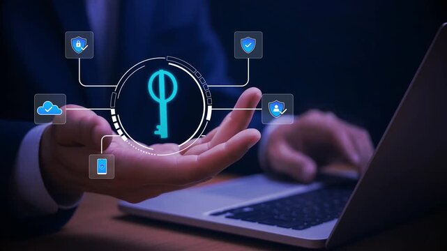 Passkey Authentication and Passwordless Security with Encryption Key, Digital Identity Verification and Secure Access Technology