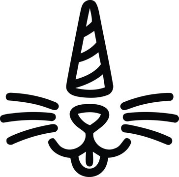 Minimalist cat unicorn face vector illustration design