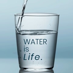 Obraz premium Water is life Instagram post template