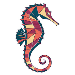 Abstract patterned seahorse shape graphic vector. © go