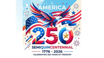 Obraz premium vector background for the 250 years of Independence celebration of the United States of America / USA