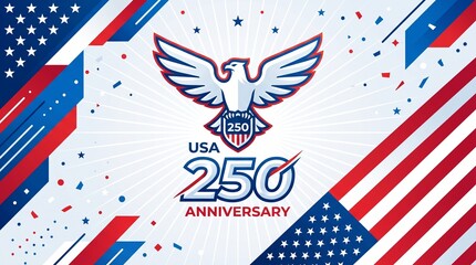 Fototapeta premium vector background for the 250 years of Independence celebration of the United States of America / USA
