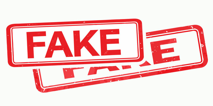 Fake Stamp Vector Illustration With Distressed Red Ink And White Background