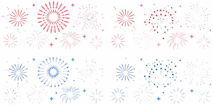 Fireworks burst vector collection on a white background