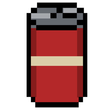 retro 8-bit pixel Soda Can vector design.