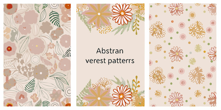 Floral Ornament Pattern With Pastel Colors And Botanical Elements