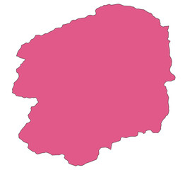 Obraz premium Outline Vector Map of Tochigi Prefecture of Japan