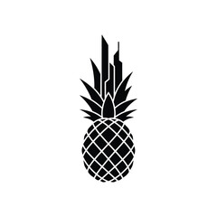 Obraz premium Urban Pineapple Silhouette Icon with City Skyscraper Skyline Crown
