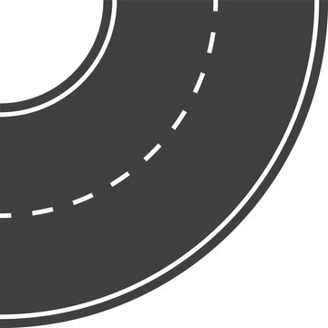 Road turning right showing future direction path