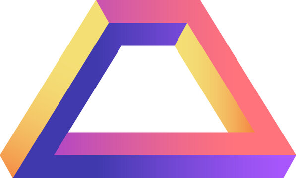 Penrose impossible triangle geometric gradient paradox concept