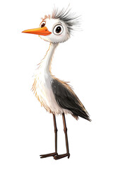 Fototapeta premium Cute Watercolor Secretary Bird
