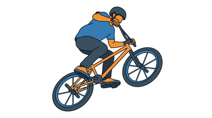 Naklejka premium BMX Rider Performing Stunt on Bicycle