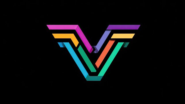 Colorful geometric letter V logo with interlocking lines.