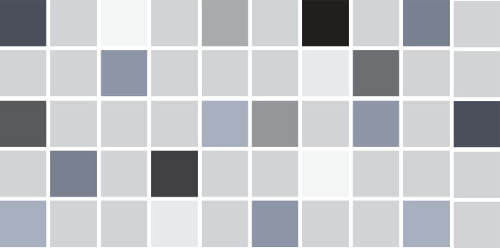 Abstract grid of mosaic square tiles in a minimalist grey pattern, creating a modern geometric texture backdrop for contemporary interior or graphic design.