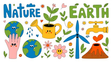Fototapeta premium Nurturing Our Planet Harmony Through Nature Renewable Energy Sustainable Living