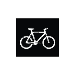 Fototapeta premium Futuristic white bicycle icon with electronic circuit patterns on black background