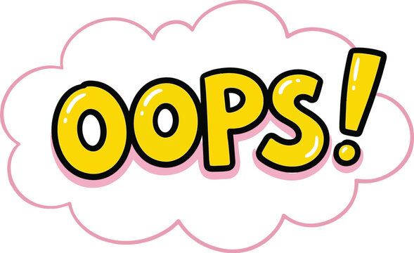 Oops comic speech bubble cartoon illustration