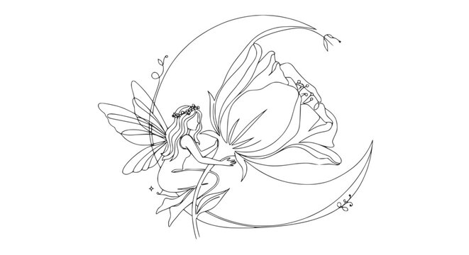 Tinkerbell Style Fantasy Fairy Illustration.
