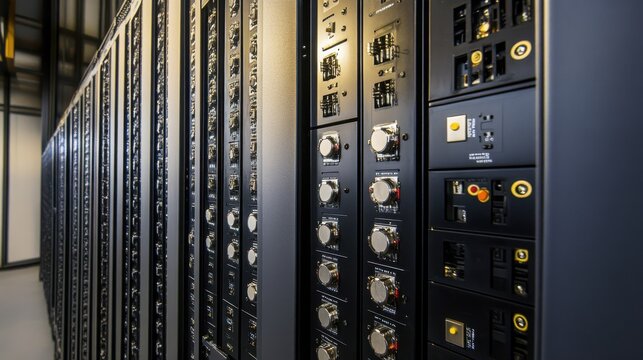 Burnin rack with multiple testing slots showing electronic hardware