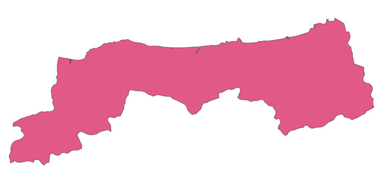 Outline Vector Map of Tottori Prefecture of Japan