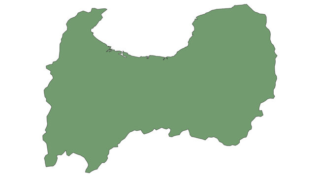 Outline Vector Map of Toyama Prefecture of Japan