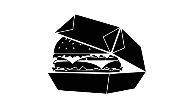 Burger box packaging design provides a clean and professional look for fast food branding while offering a convenient solution for takeaway meals in a modern commercial environment.