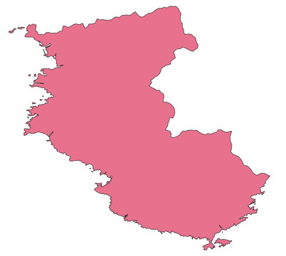 Outline Vector Map of Wakayama Prefecture of Japan