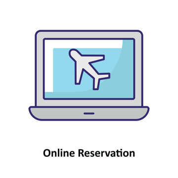 Online Reservation Vector Icon which can easily modify or edit