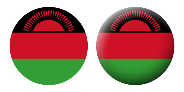 Vector illustration of Malawi flag set on transparent background