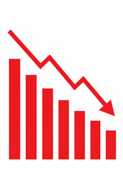 Vector illustration of stock market crash with bar chart