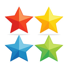 Obraz premium Four colorful flat design stars isolated