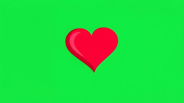 Red Heart Healthcare Symbol Green Screen Object
