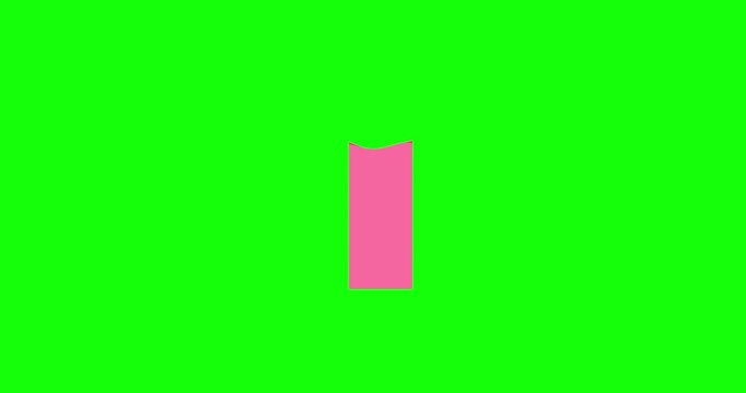 Bar graph chart waving up and down pink middle no rectangle greenbox. Business cartoon animation statistic economy metaphor backgound with percentage visualisation presentation element.
