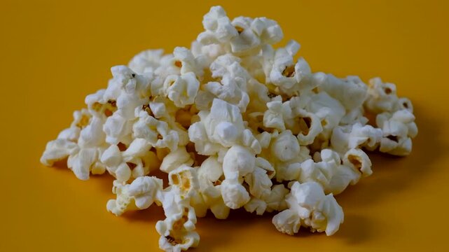 Close-up of popcorn on the table. Selective focus.